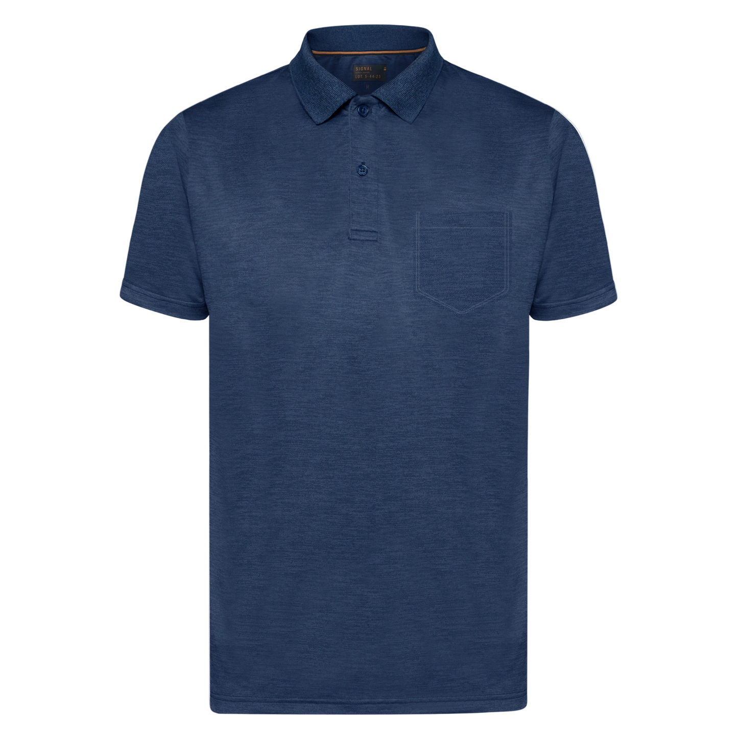 ThomasSI Pocket Tech Polo - Mid Blue Melange