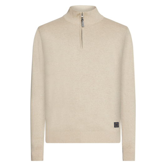 KlausSI Halfzip + Knit - Light Mocca Melange