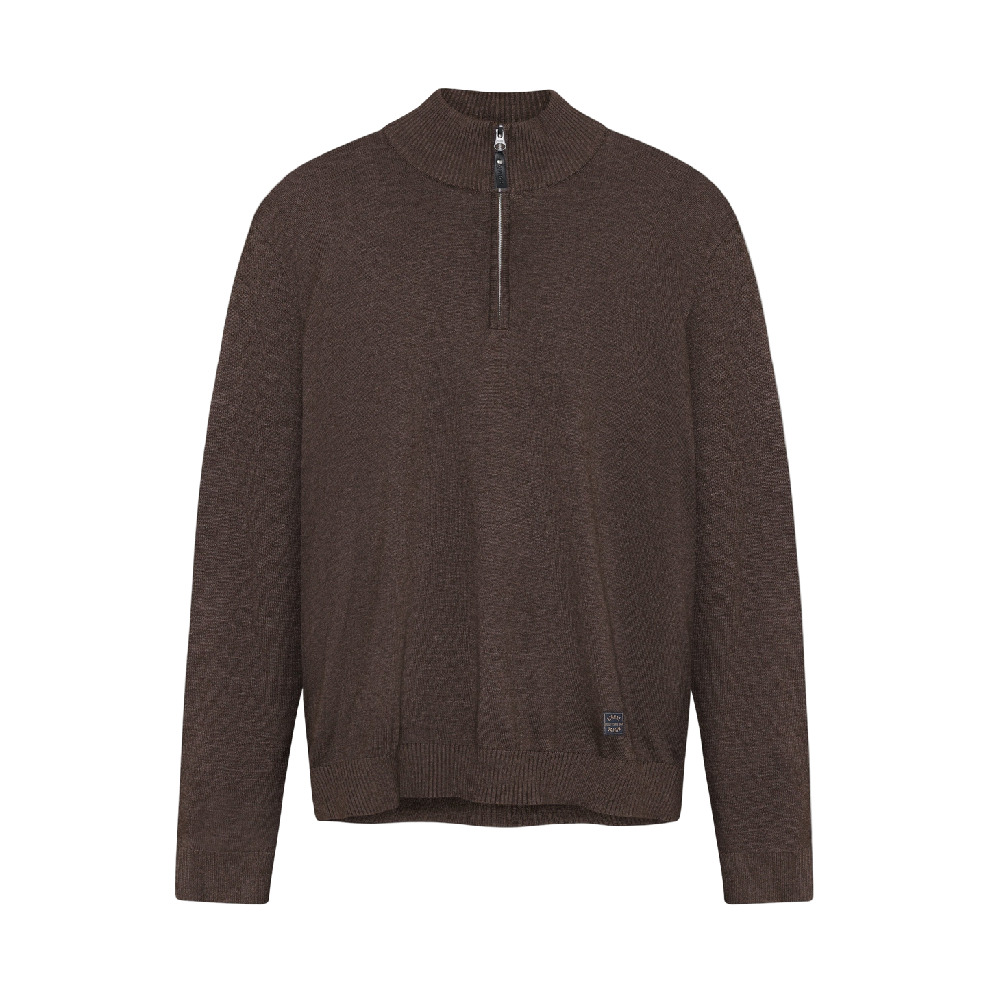 KlausSI Halfzip + Knit - Brown Bark melange