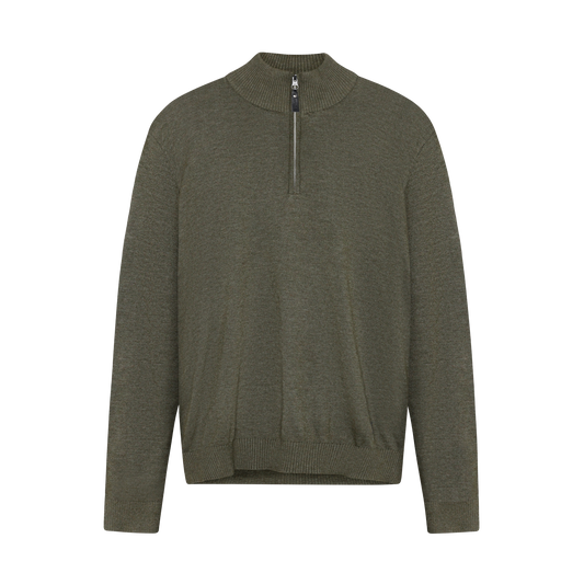 KlausSI Halfzip + Knit - Full Green Melange