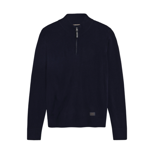RobertSI Half Zip + Knit - Deep Marine Melange