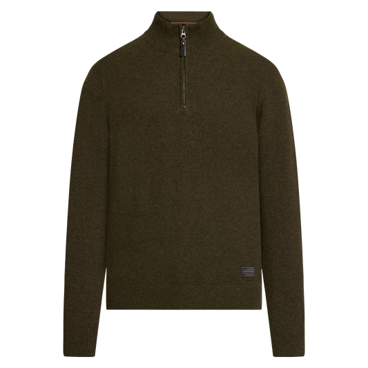RobertSI Half Zip + Knit - Beluga green melange