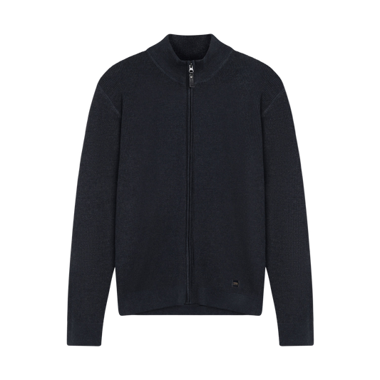 KaiSi Structure Cardigan+ Knit - Deep Marine Melange