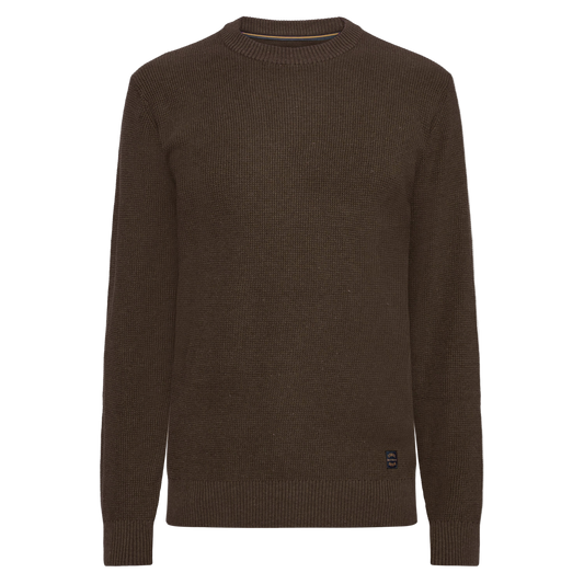 KalleSI Structure Crew + Knit - Brown Bark melange
