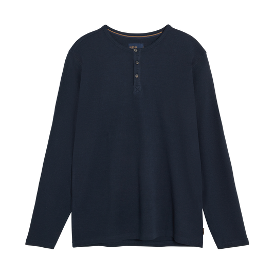 DerekSi Granddad Waffle T-shir/Top - Deep Marine