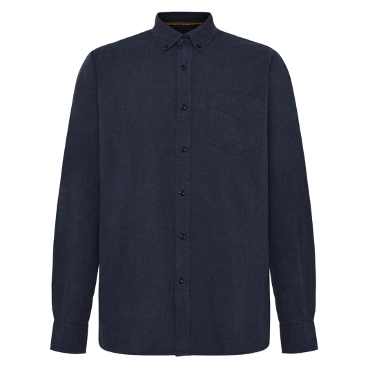 BendixSi Flannel L/S Shirts - Deep Marine Melange