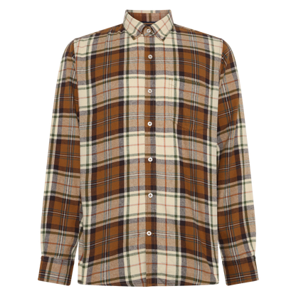 BruceSi Check + L/S Shirts - Brown Otter