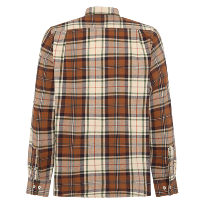 BruceSi Check + L/S Shirts - Brown Otter