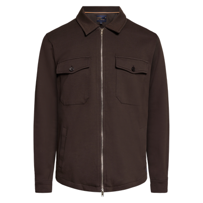 BertleSi  Zip Overshirt Sweatshirt - Brown Bark