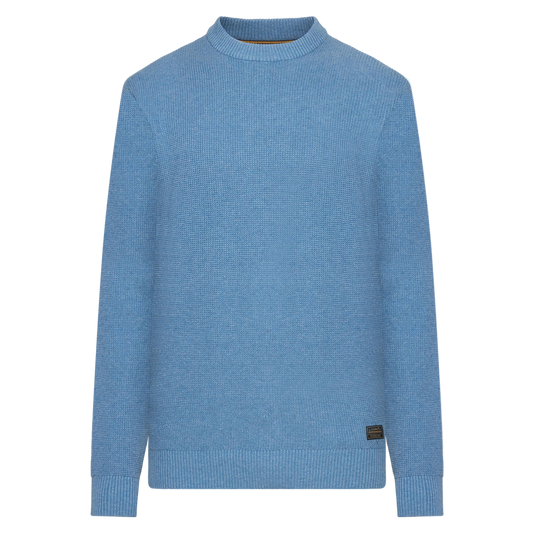 KalleSI Structure Crew + Knit - Calm blue melange
